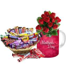 Flower Mug + Chocolate Basket